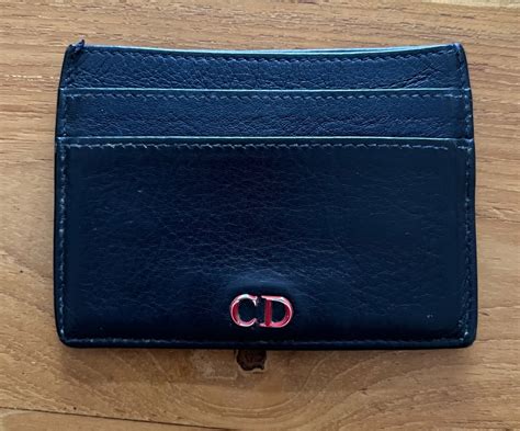 dior homme card holder black red